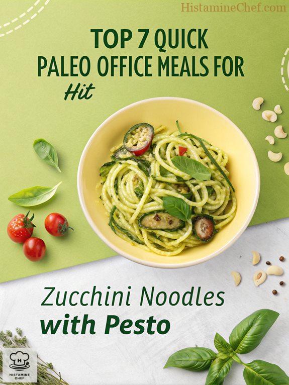 pesto zucchini noodle dish