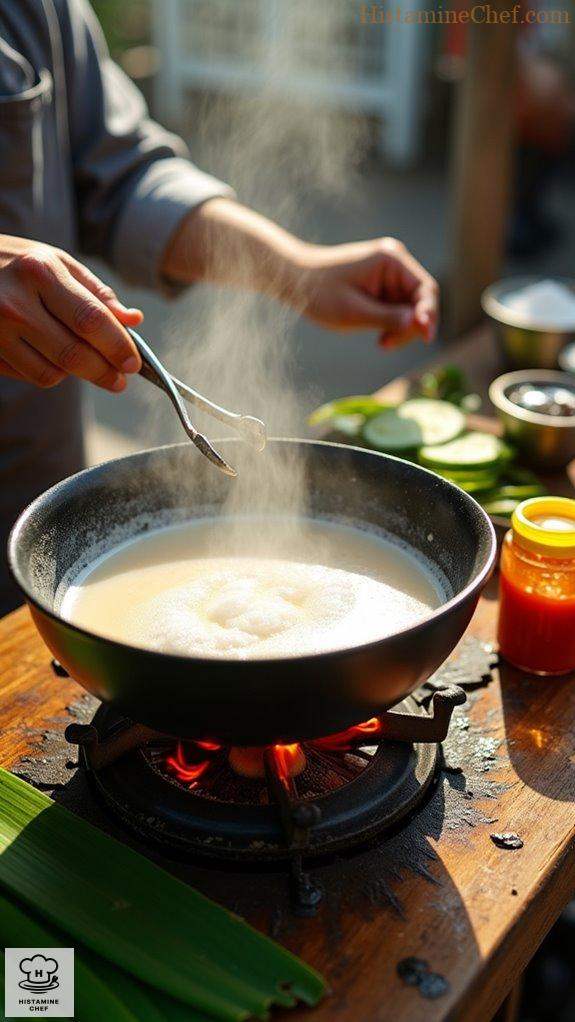 coconut milk rice preparation