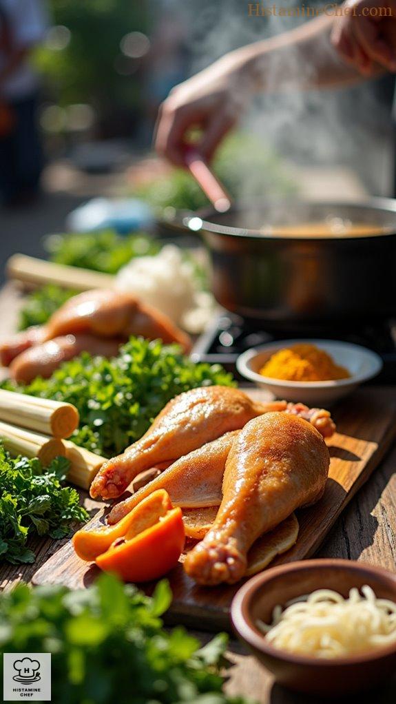 flavorful laksa broth preparation