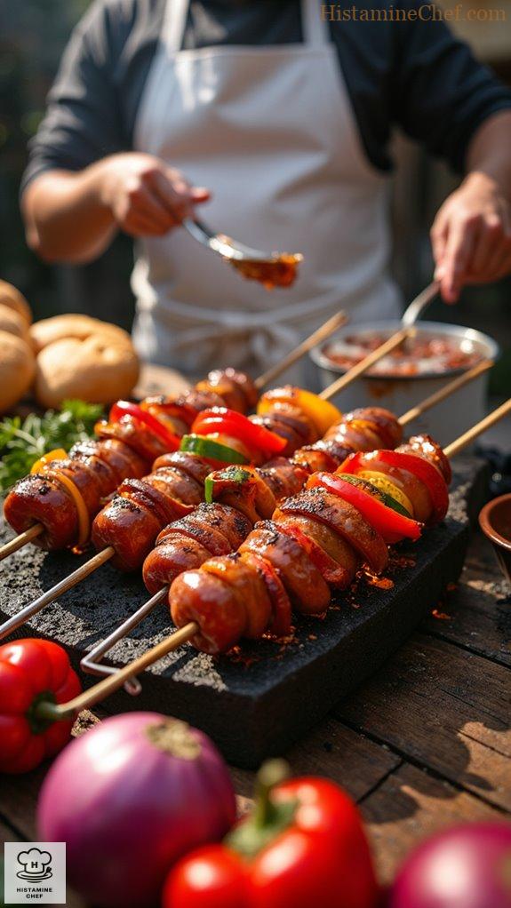 grilled moroccan merguez sausages