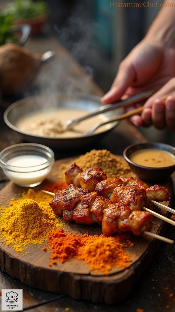 grilled skewers with marinade