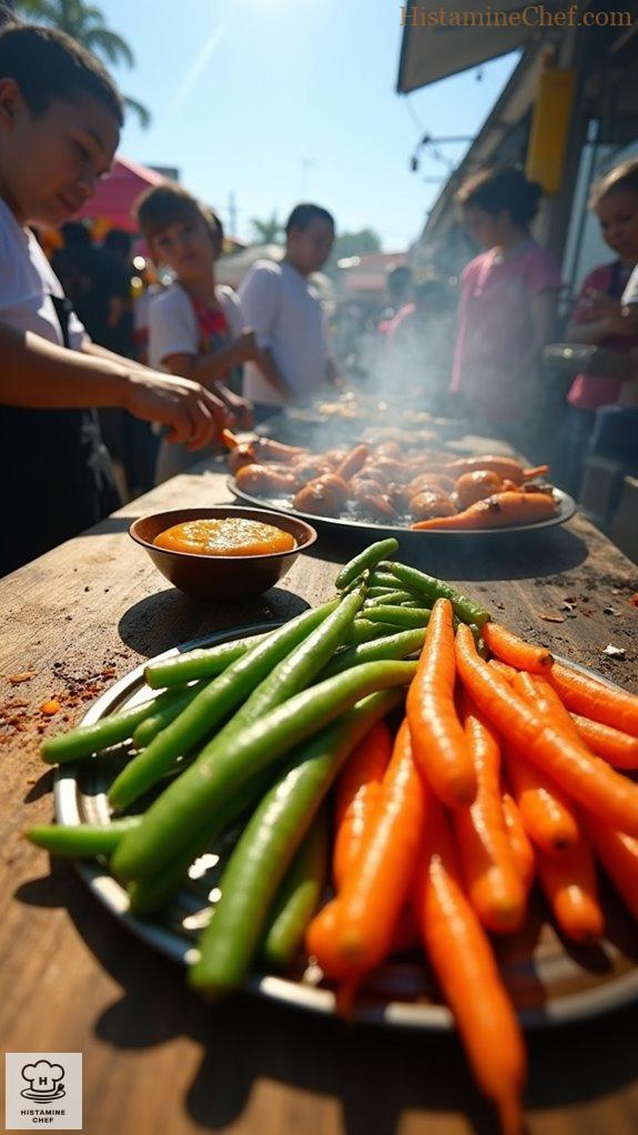 grilled vegetable street food
