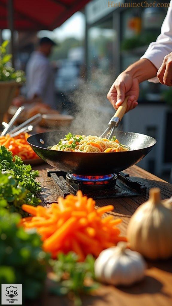 high heat wok fried noodles