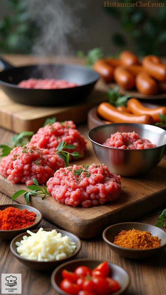 homemade spicy sausage preparation