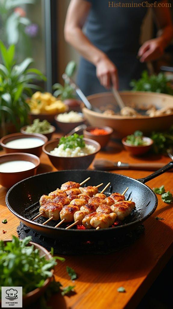 indoor grilled marinated skewers