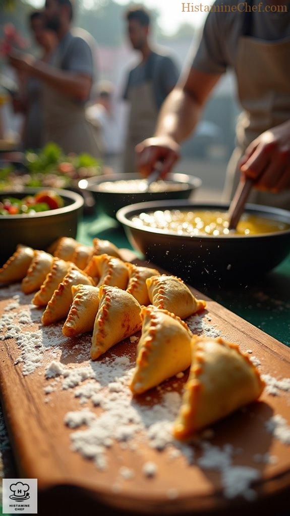 crispy fried pakistani samosas
