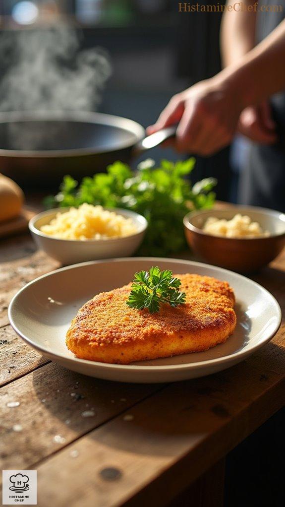 saut schnitzel with cheese