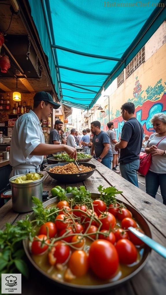 vibrant urban street cuisine